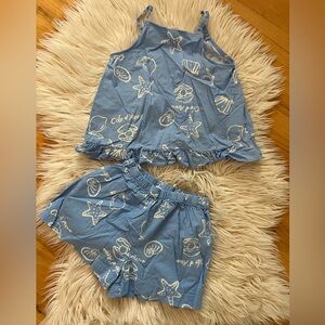 H&M Light Blue Elastic Waistband Shorts